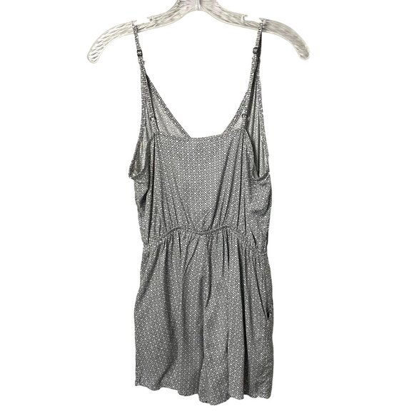 H&M Divided Spaghetti Strap Romper Women’s Size 8 Black & White Abstract Floral - Picture 2 of 6